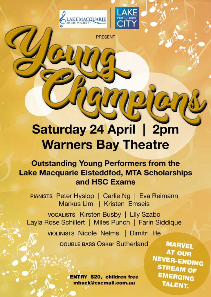 Featured image for “Young Champions – 2pm Saturday 24 April 2021”